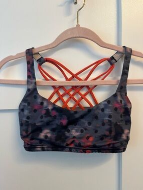 Lululemon Free to Be Wild Sports Bra- Multi with Orange Straps
